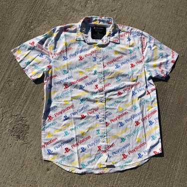 playstation button up shirt