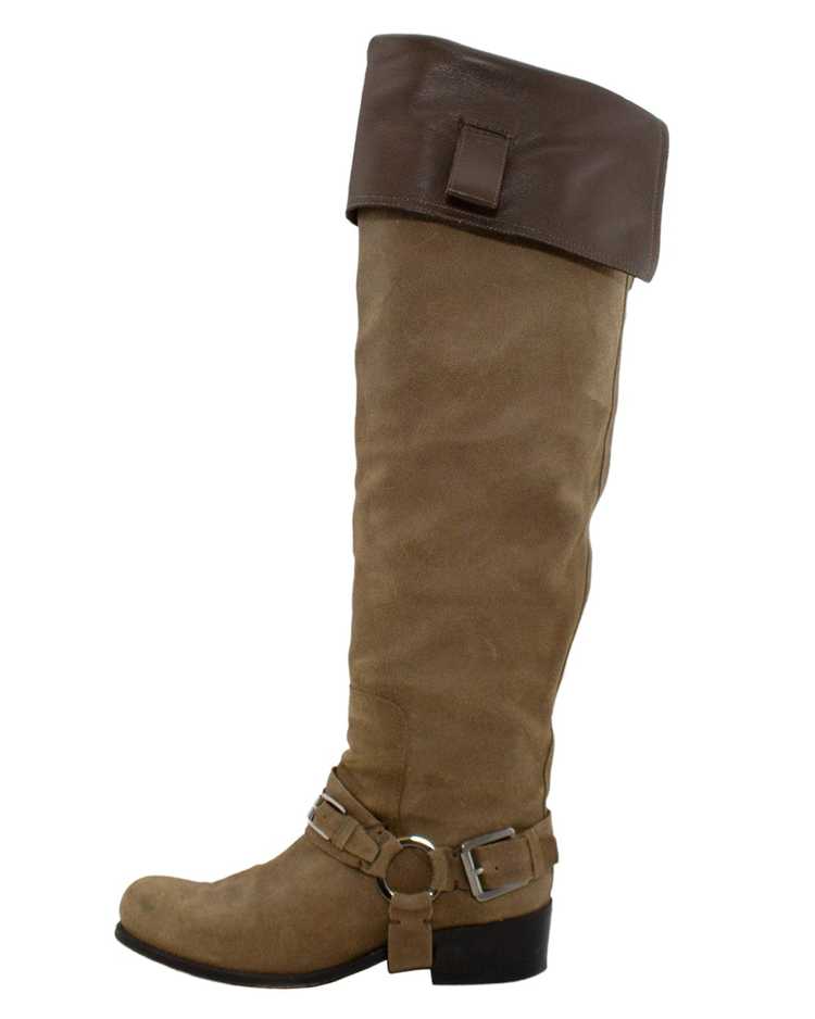Christian Dior Taupe Suede Over-the-Knee Boots - image 2