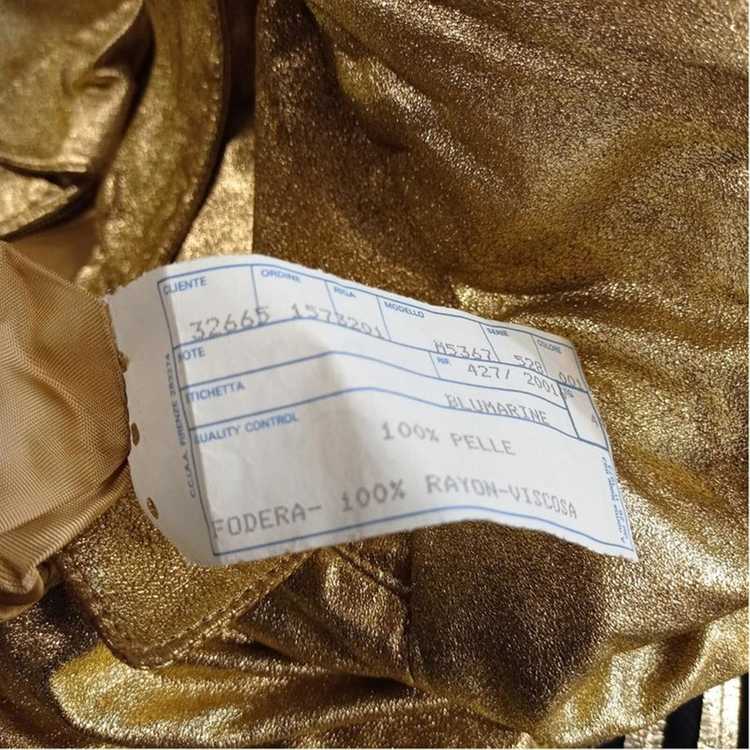 Blumarine Jacket/Coat Leather in Gold - image 3