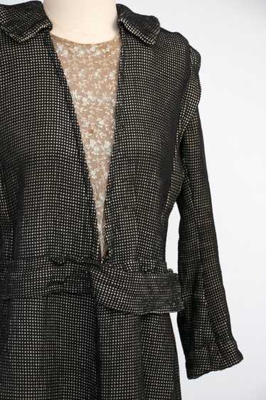 Antique 1910's Black Knit Textured Dress - image 1