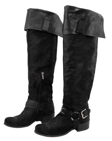 Christian Dior Black Suede Over-the-Knee Boots - image 1