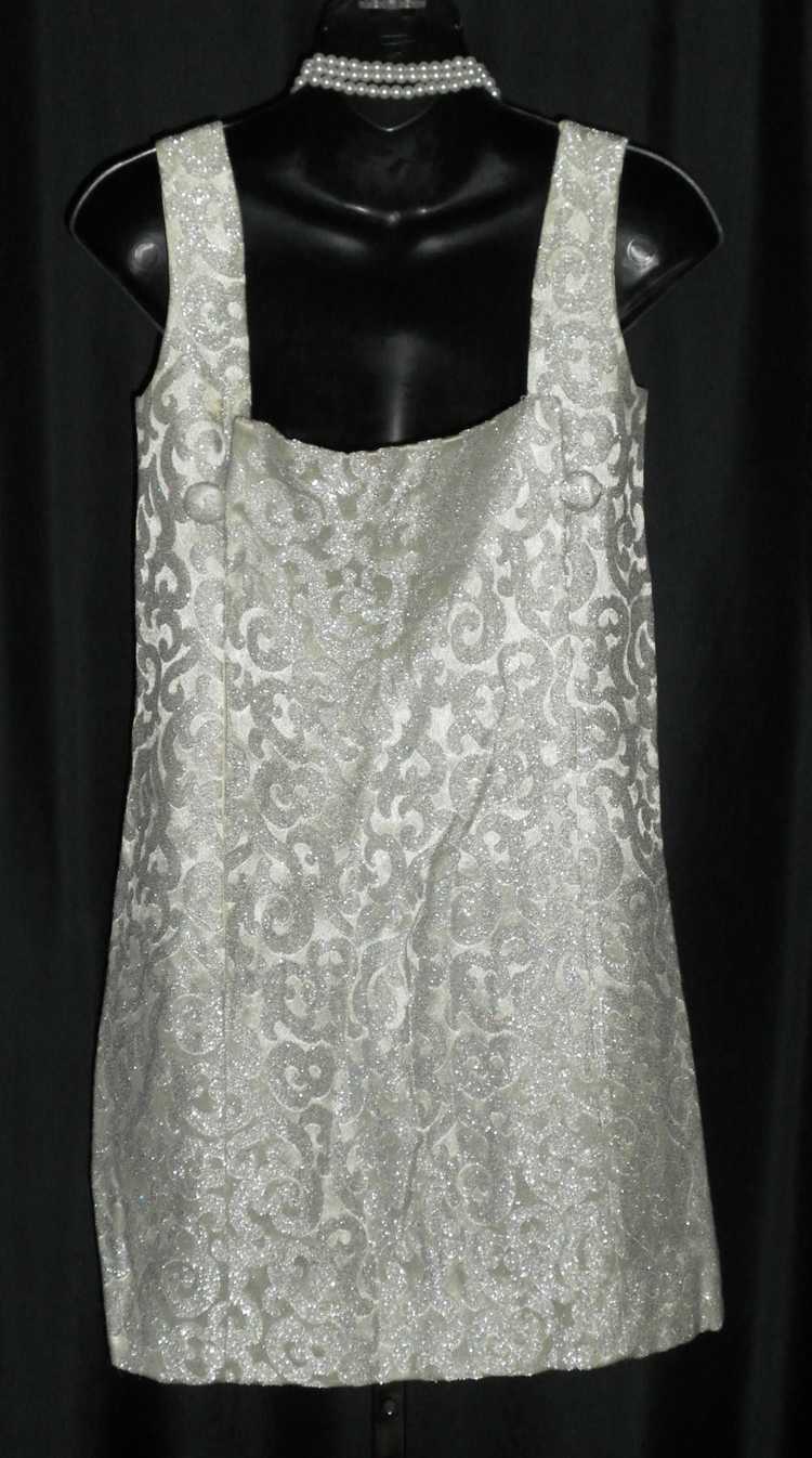 Bold & Sparkly Vintage 1960's 2 Piece Silver Lame… - image 6