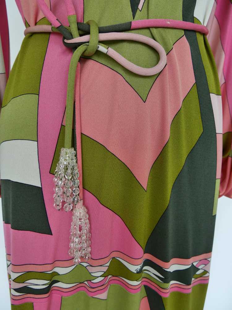 Vintage Emilio Pucci silk dress ,deep v cut puffy… - image 7