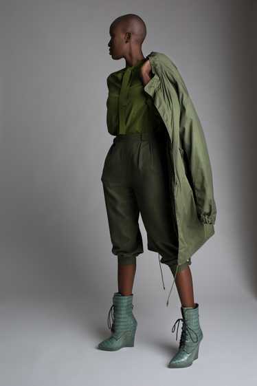 Vintage Army Green Wool Gauchos