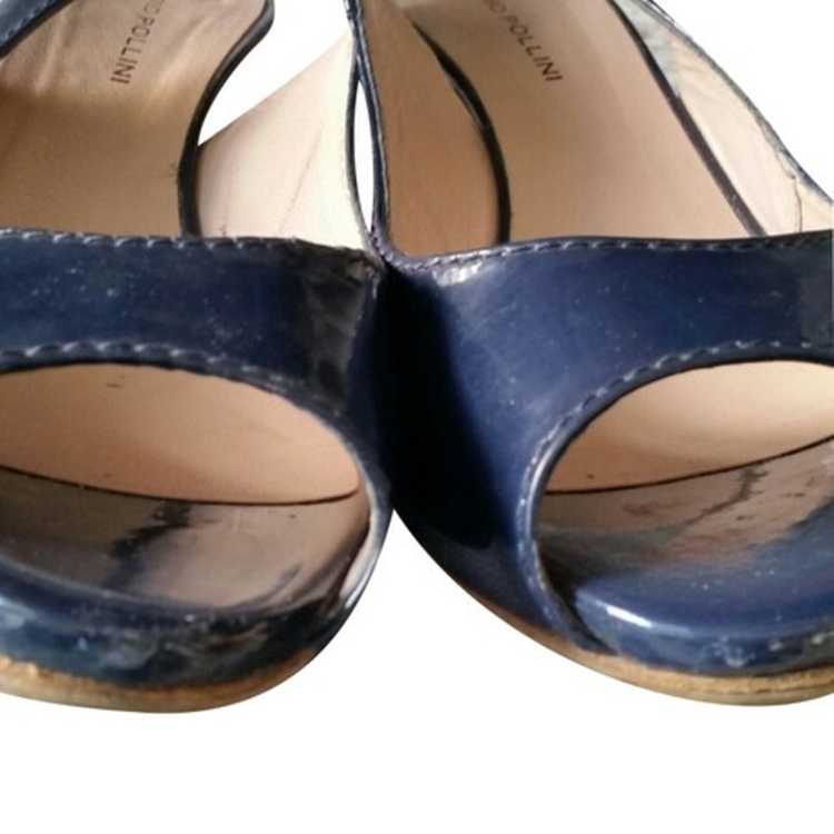 Pollini Sandals Patent leather in Blue - image 4
