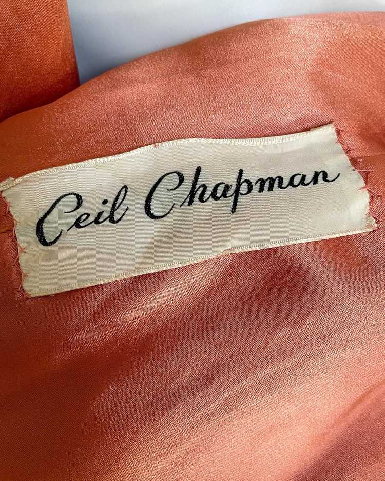 1950's Ceil Chapman Copper Bark Satin Swing Opera… - image 10