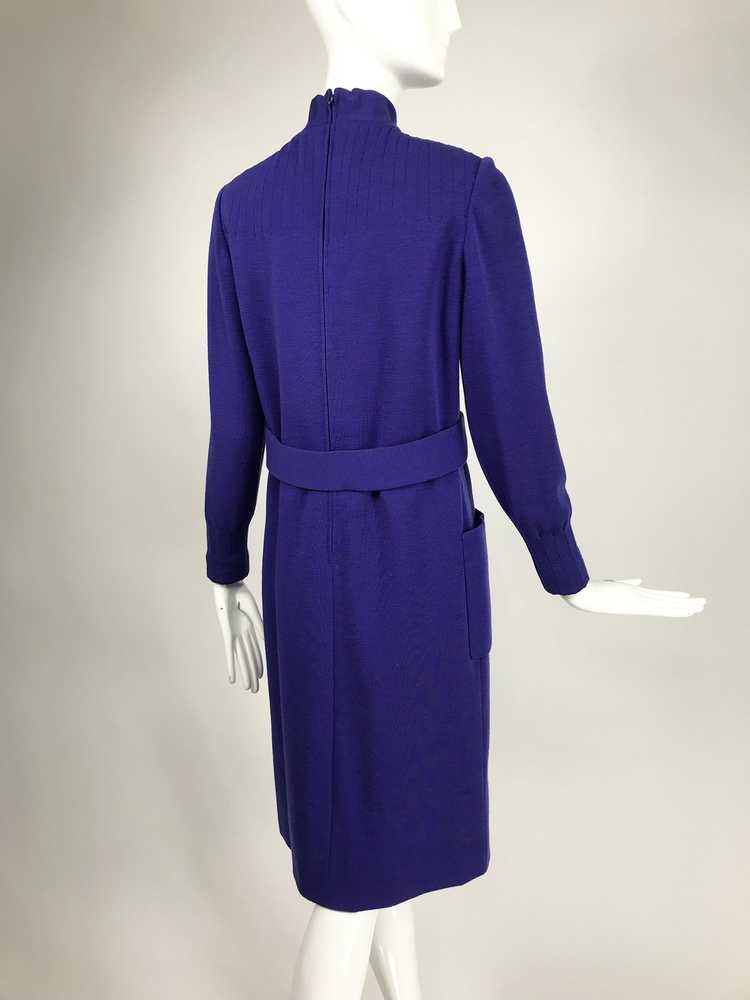 Vintage Norman Norell Heathered Purple Wool Jerse… - image 11