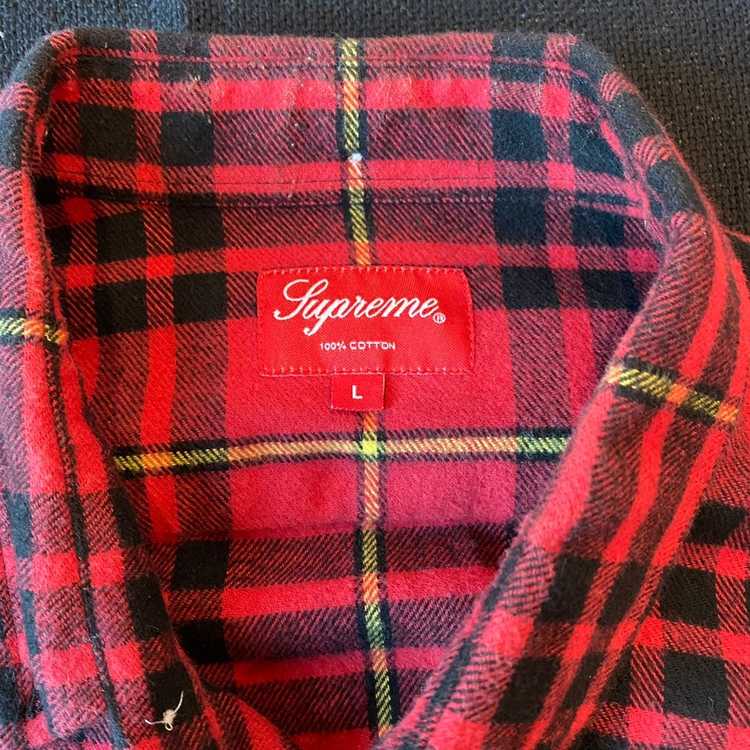 Supreme FW13 Supreme Tartan Flannel L/S Shirt Red… - image 6