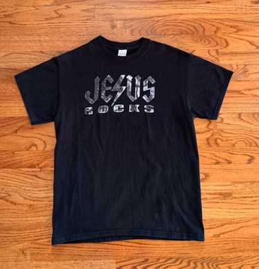 Gildan × Religion × Vintage Vintage ‘Jesus Rocks’ 