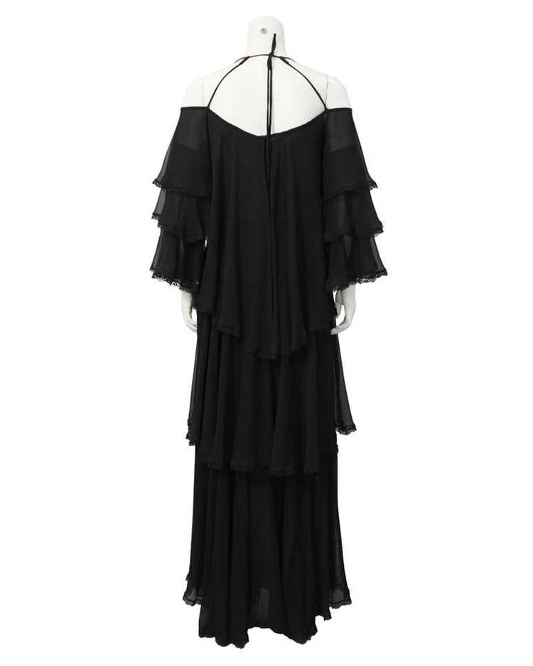 Black Chiffon Tiered Gown - image 3