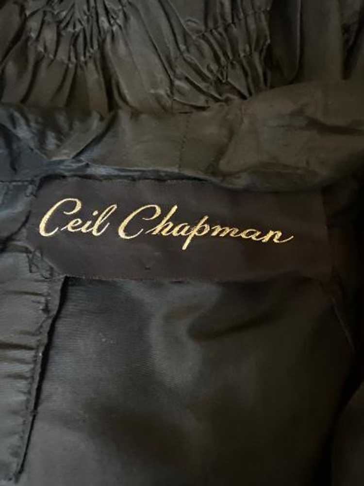 1950s Ceil Chapman Black Silk Taffeta Full Circle… - image 8
