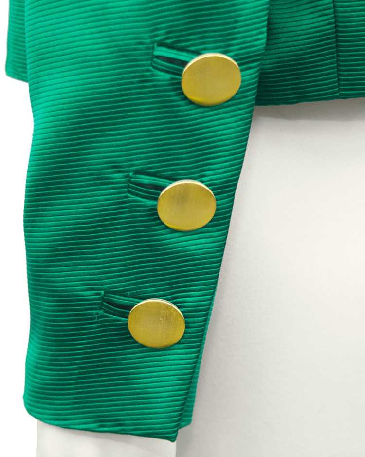 Yves Saint Laurent Green Silk Jacket - image 4