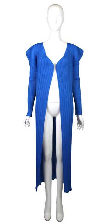 Issey Miyake Cobalt Blue Pleated Robe with Pockets