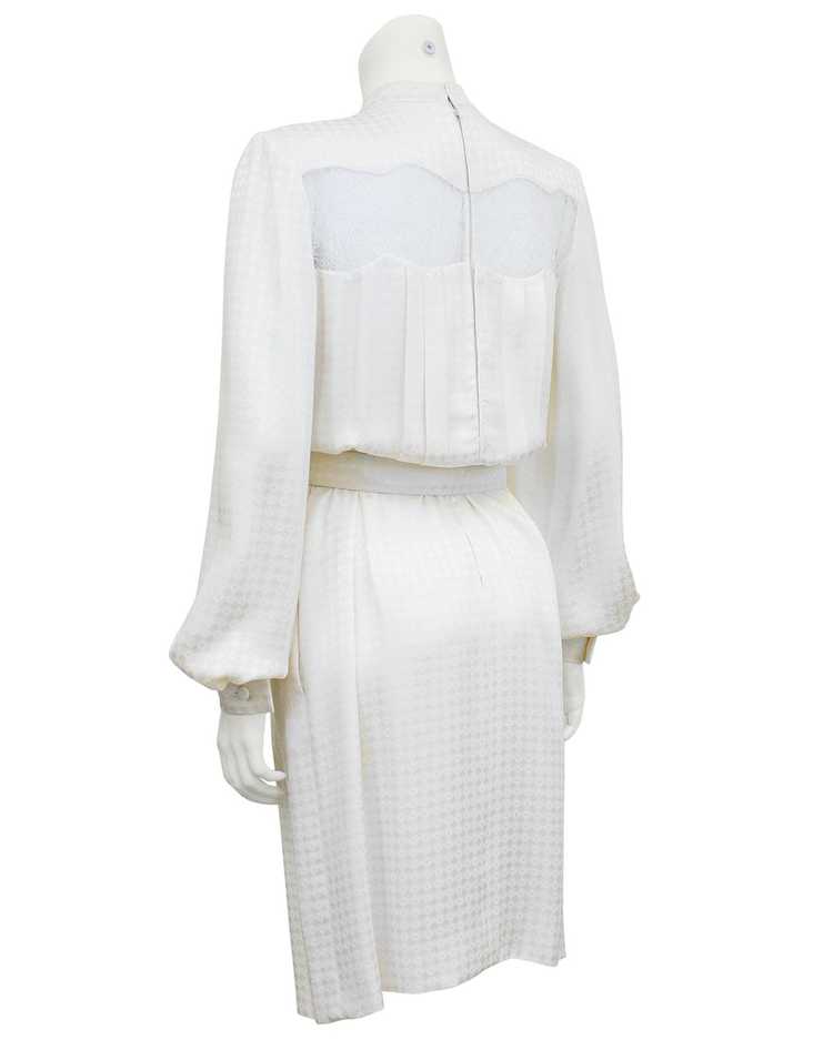 Andre Laug White Silk Jacquard and Lace Dress - image 2