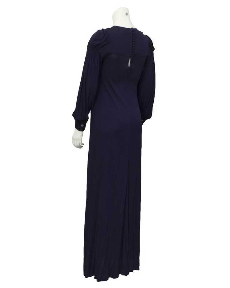 Jean Muir Navy Blue Long Sleeve Gown - image 2