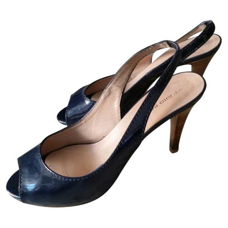 Pollini Sandals Patent leather in Blue - image 1