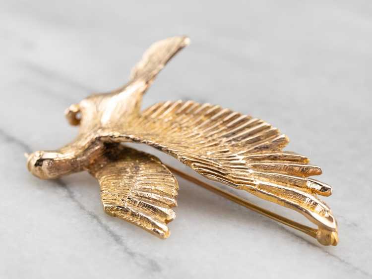Stunning Golden Dove Brooch - image 4
