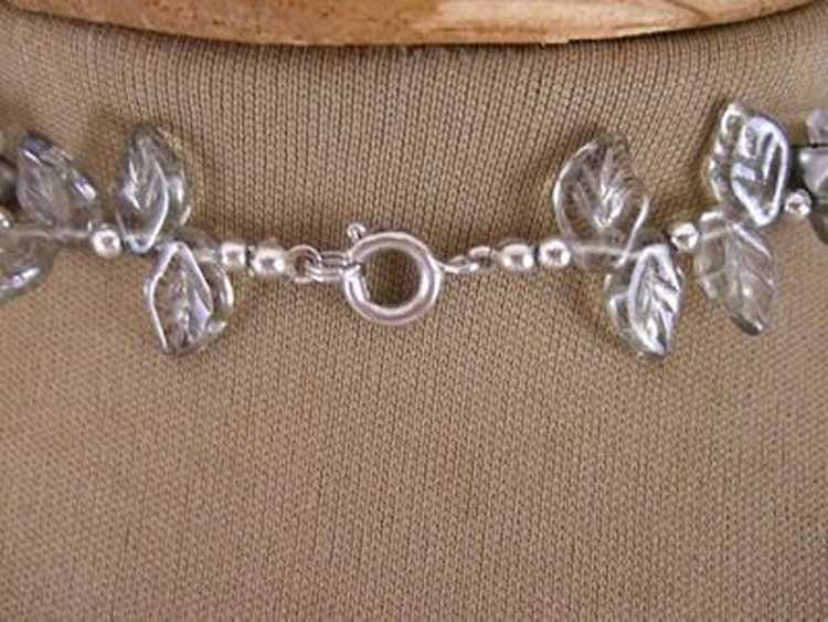 Vintage 1950s Silver Flower Necklace - image 4