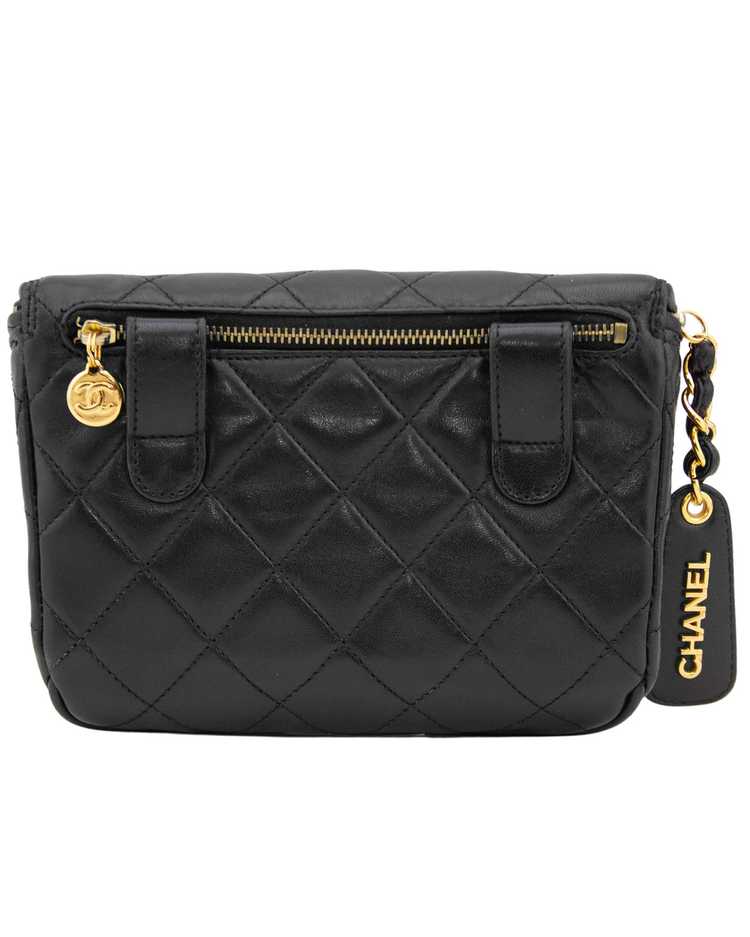 Chanel Black Quilted Waist Bag - image 10