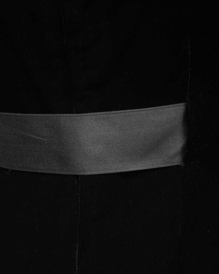 Mollie Parnis Black Velvet Dress with Bow - image 5