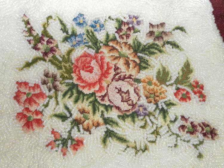 Vintage 1930's Heavily Beaded & Floral Embroidere… - image 2