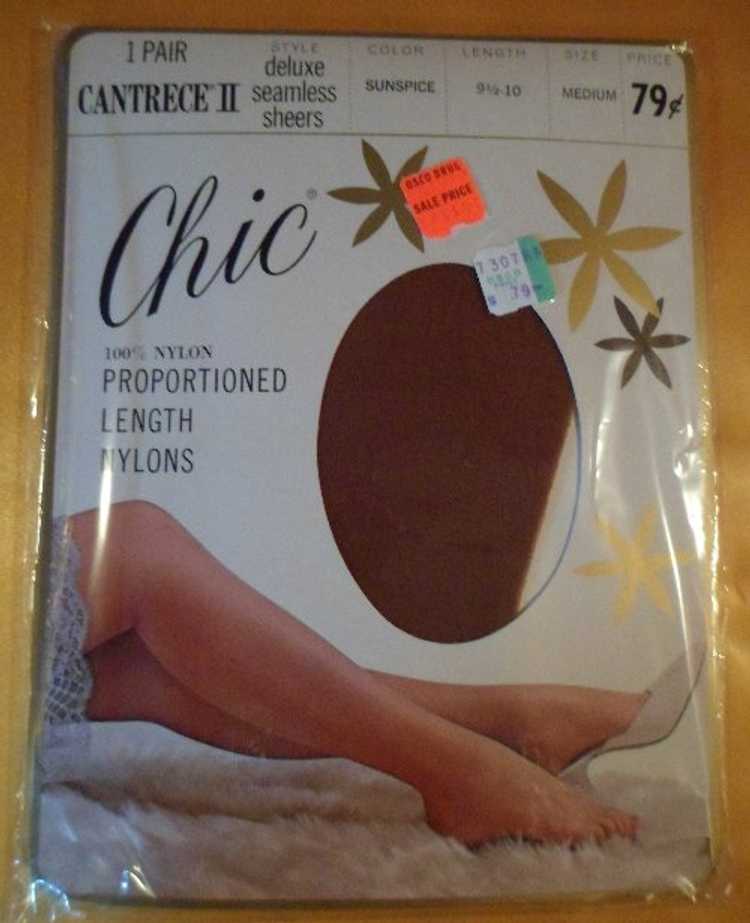Vintage Pair Seamless Stretch Nylons Beige Size 8 1/2-11 