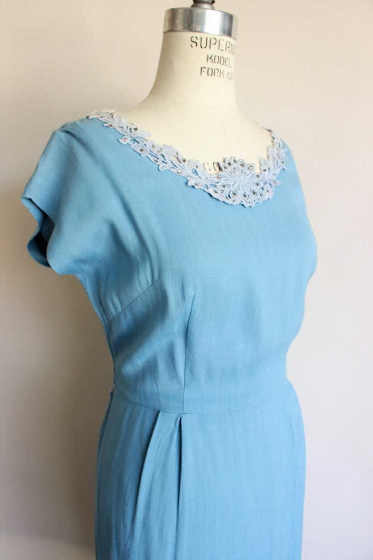 Vintage 1950s Blue Dress by Gloria Swanson of For… - image 5