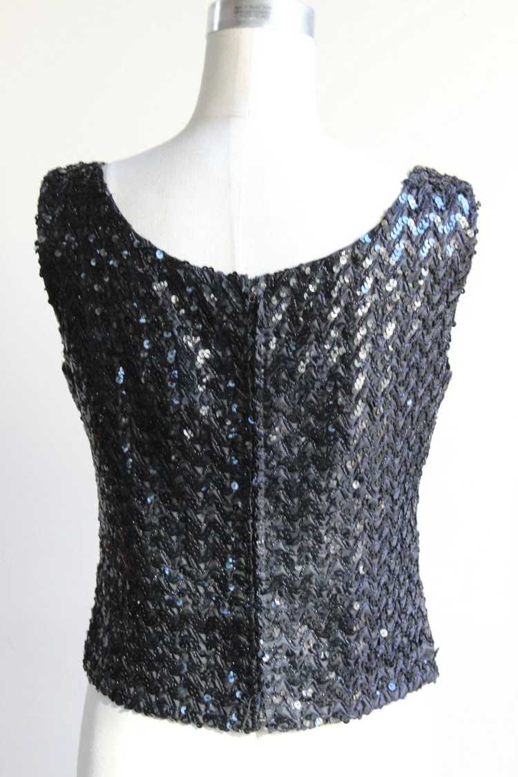 Vintage 1960s Sequined and Beaded Cocktail Top - image 5