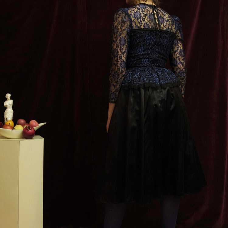 1980s Gunne Sax lace peplum dress - image 3