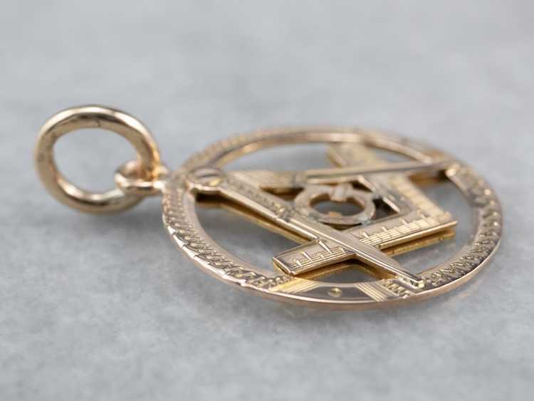 Vintage Gold Masonic Pendant - image 4