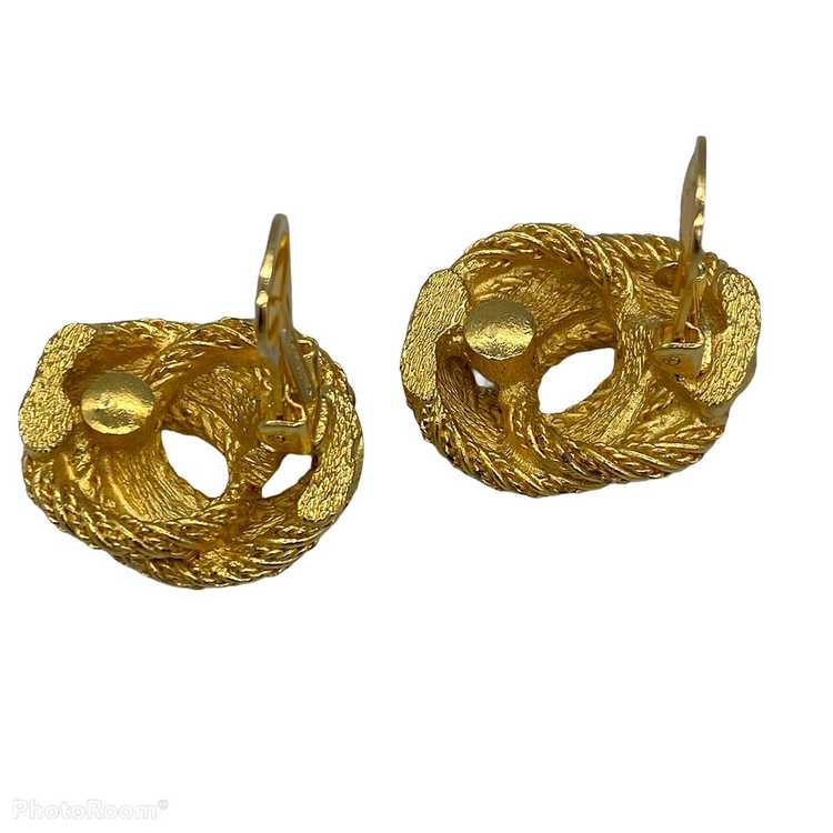 Vintage 1980s Christian Dior Knot Earrings - image 3
