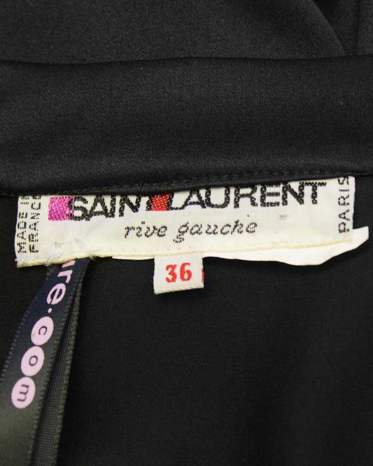 Yves Saint Laurent Black Satin Tie Top and Lace S… - image 6