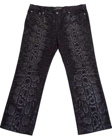 Roberto Cavalli Black Snake Print Jeans