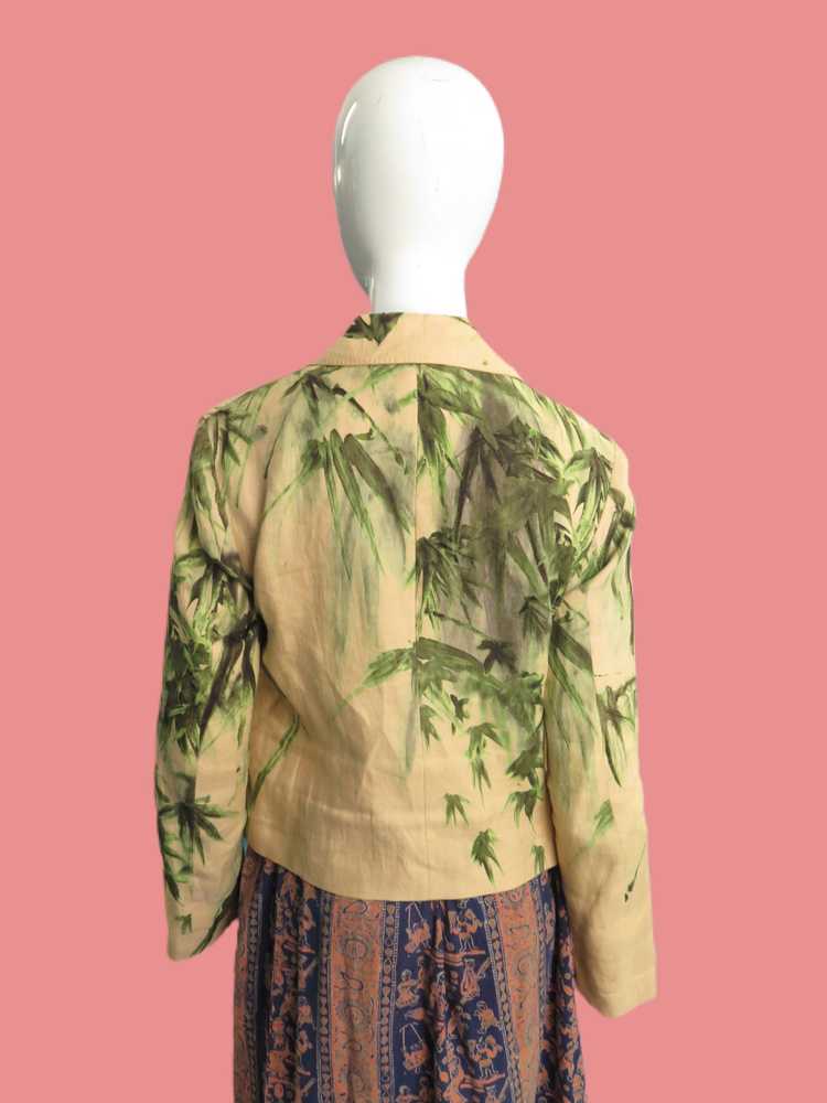 Issey Miyake Linen Silk Bamboo Print Jacket - image 5