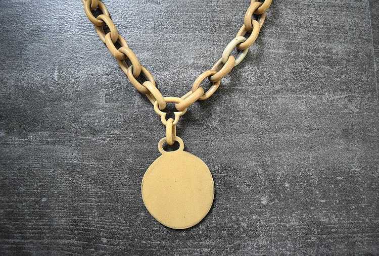 1930s celluloid necklace . vintage 30s chain pend… - image 5