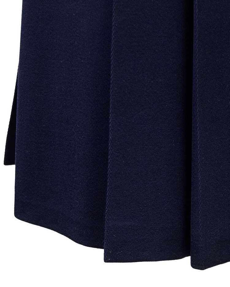 Celine Navy Wool Gabardine Pleated Skirt - image 5