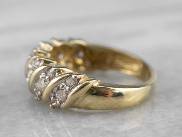 Vintage Gold Diamond Cocktail Ring - image 4