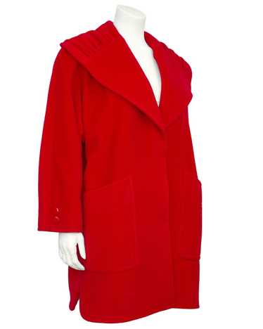 Valentino Red Wool Swing Coat