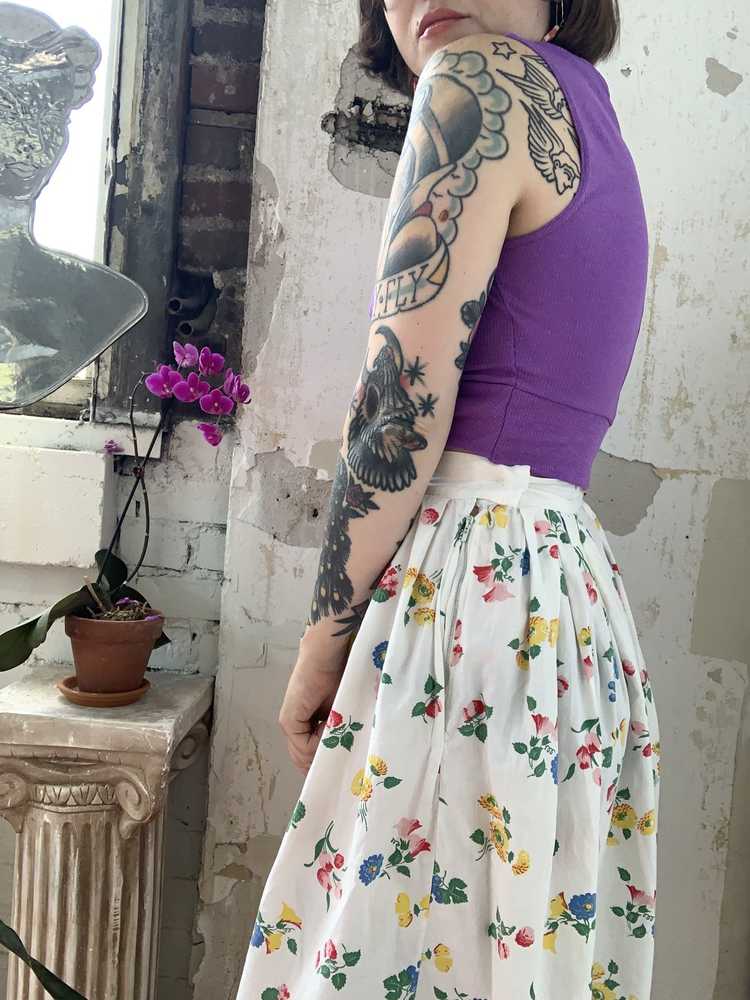 1940s Floral Cotton Skirt - image 2