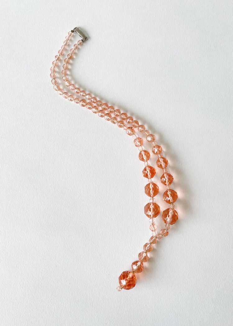 Vintage 1930s Pink Crystal Bead Necklace - image 4