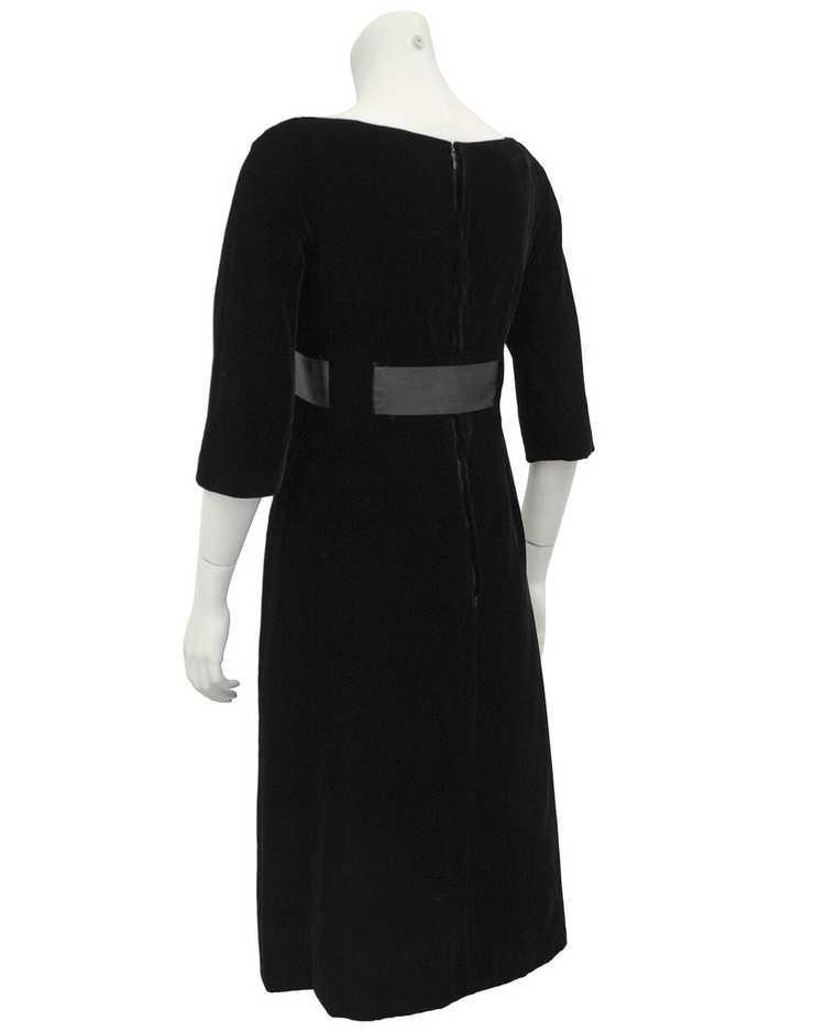 Mollie Parnis Black Velvet Dress with Bow - image 2
