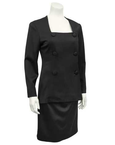 Christian Dior Black Fine Wool Tuxedo Dress