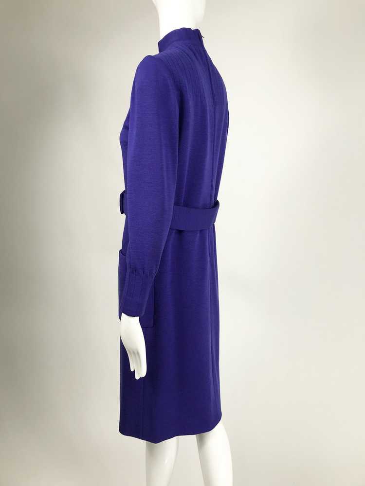 Vintage Norman Norell Heathered Purple Wool Jerse… - image 7