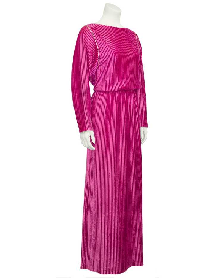 Pink Velour Hostess Gown - image 1