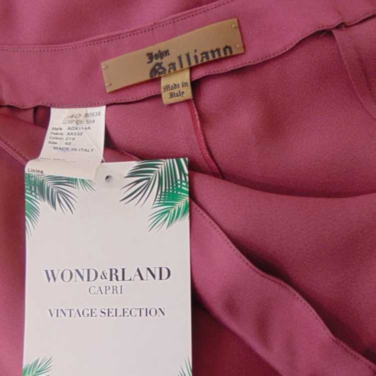 John Galliano John Galliano pink silk long skirt - image 5