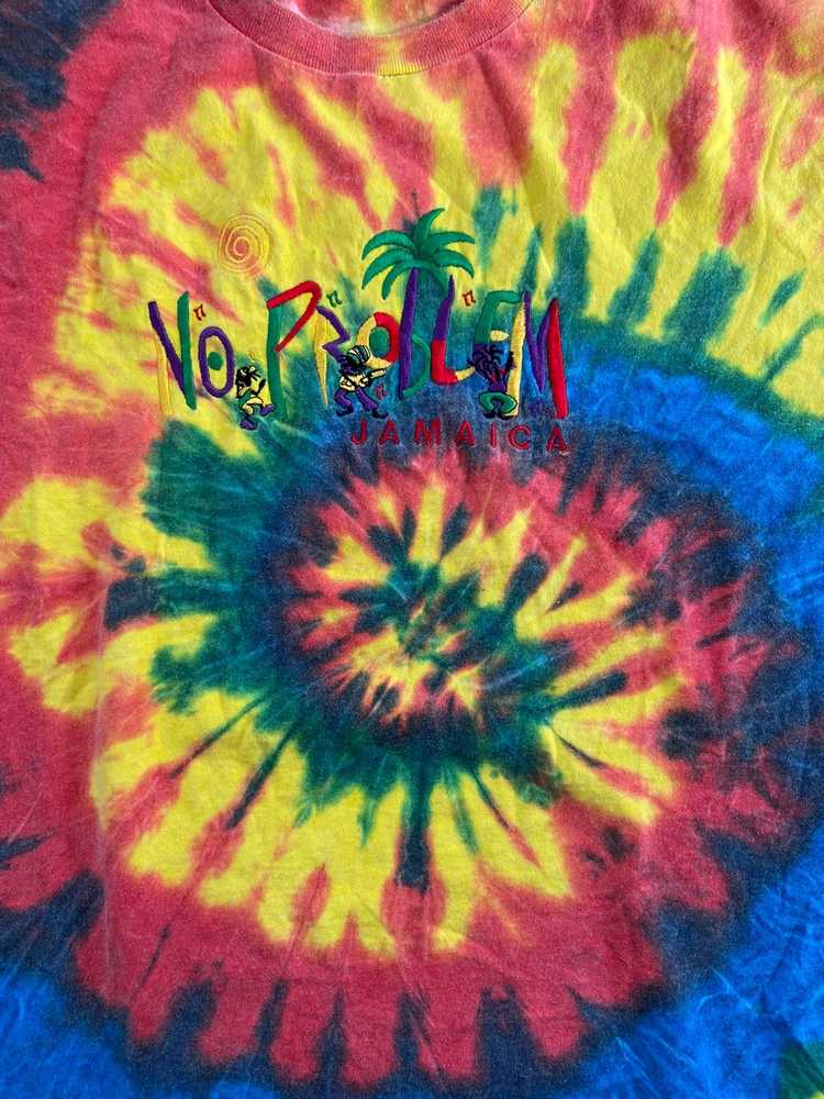 Vintage Jamaica “No Problem” embroidered tie-dyed… - image 2