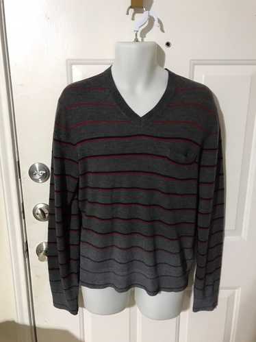 Kenzo Striped V Neck 100% wool sweater