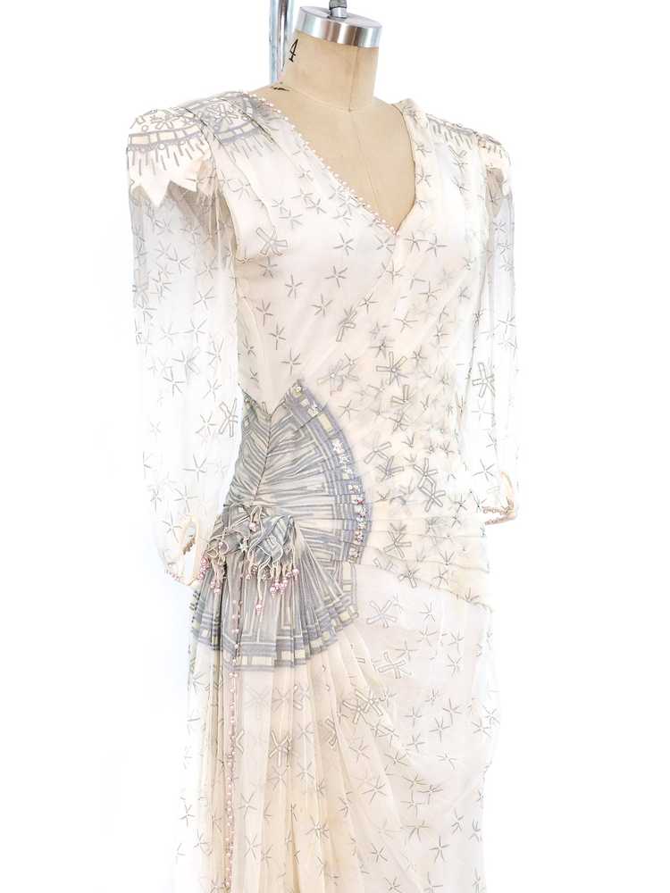 Zandra Rhodes Embellished Silk Chiffon Gown - image 4