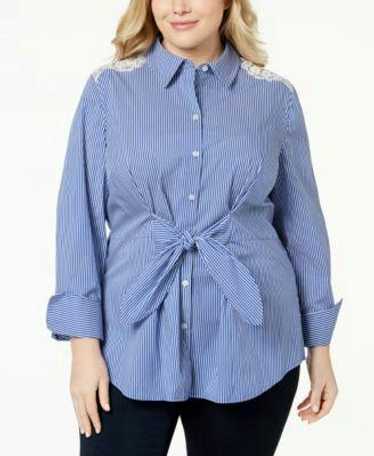 INC International Concepts Button Down Shirt Top - image 1