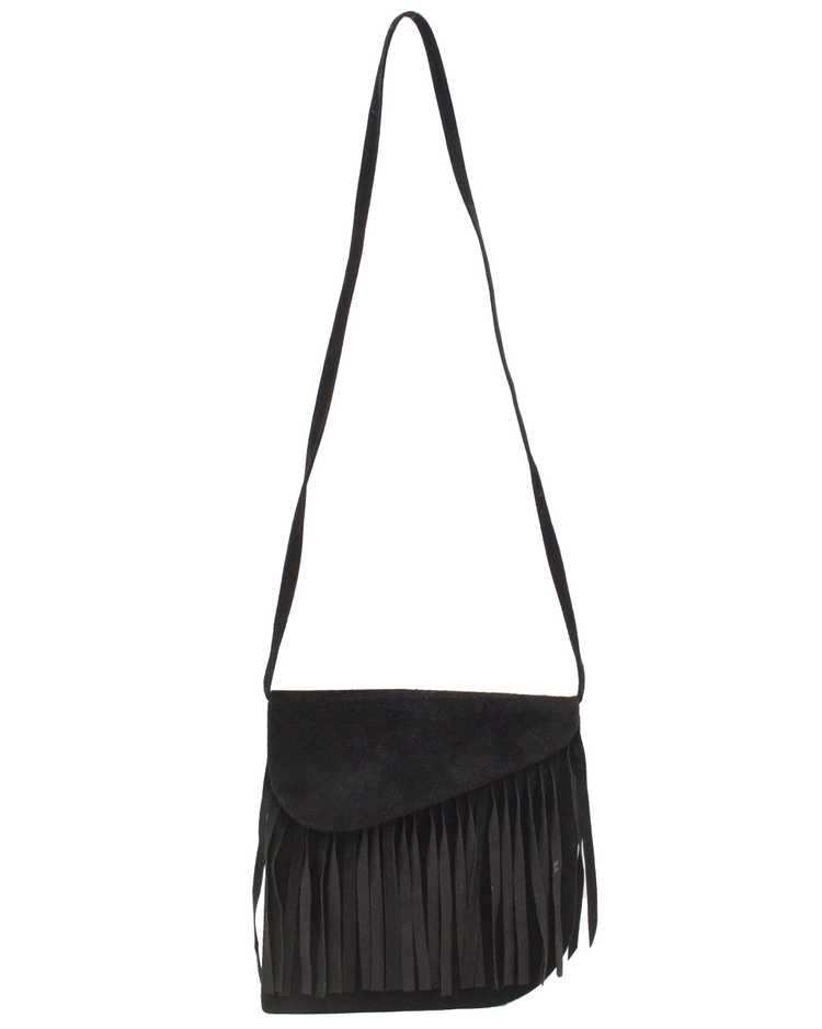 Yves Saint Laurent Black Suede Bag with Fringe - image 3